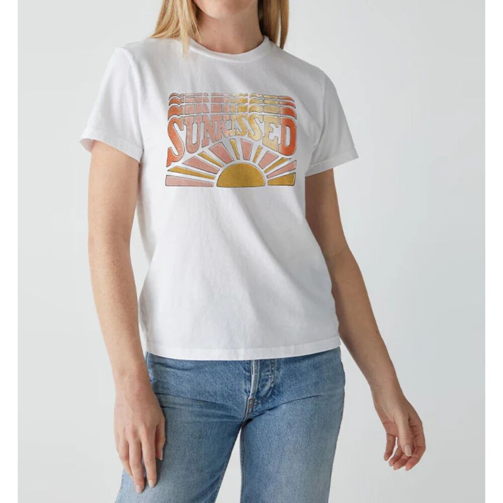 Michael Stars SUNKISSED GRAPHIC CREW NECK TEE-WHITE | Size XS